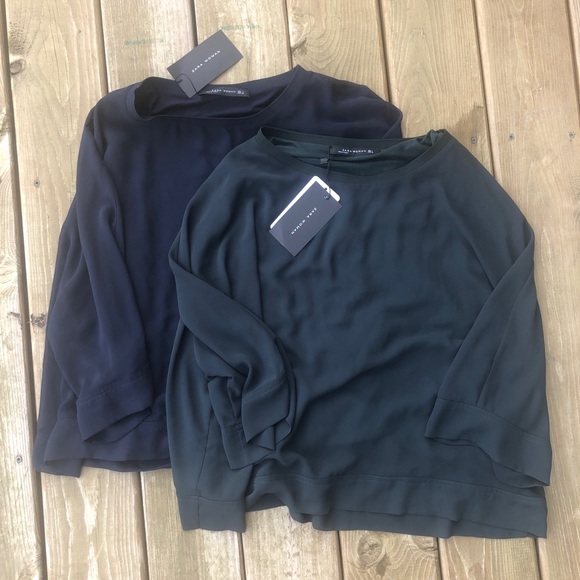 Zara Tops - Zara NWT work blouse bundle navy hunter green L